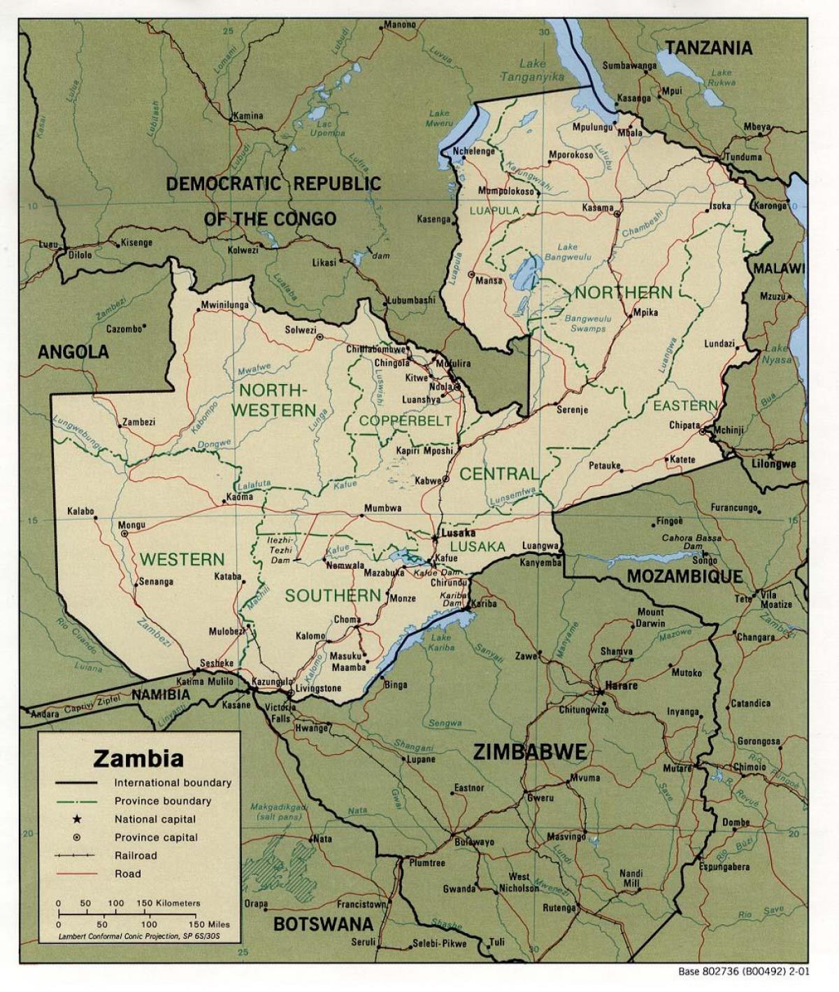 La zambie caractéristiques physiques de la carte
