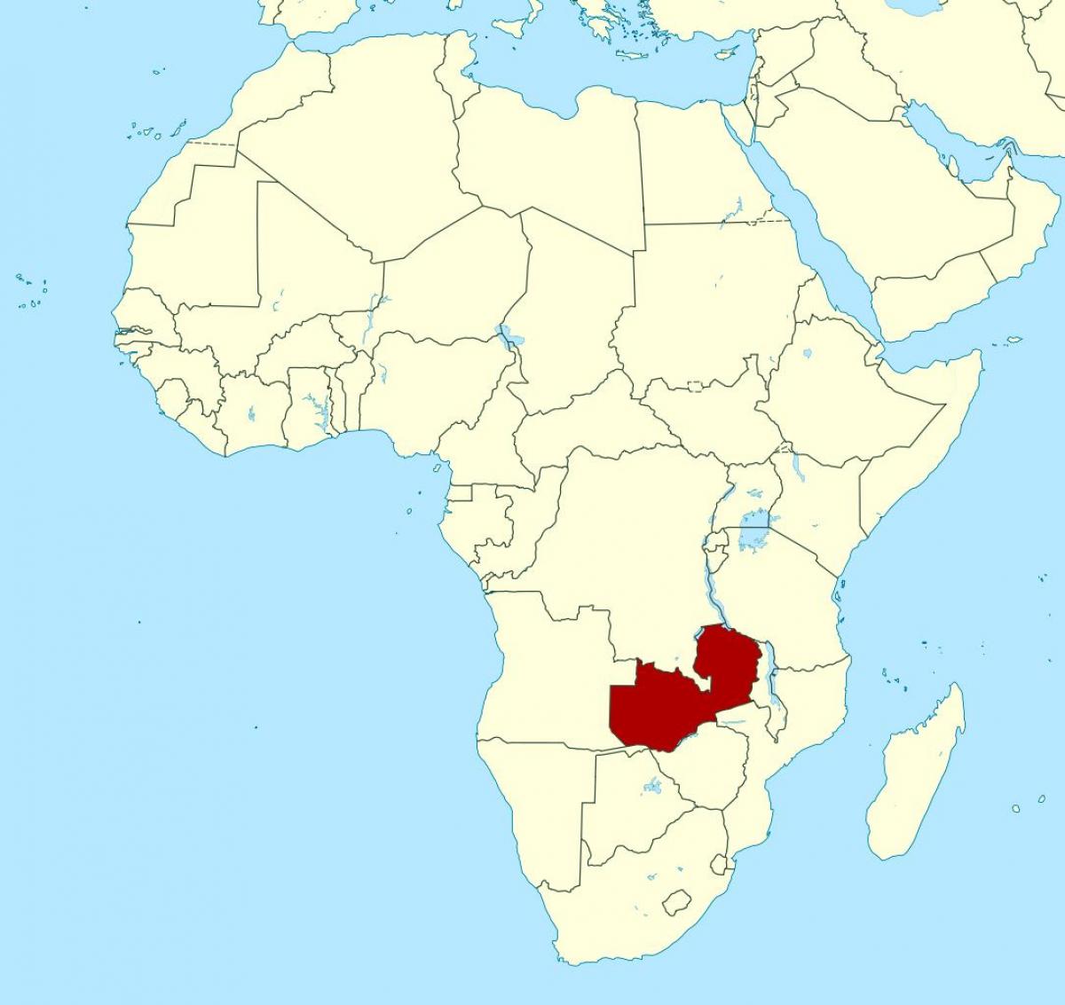 Carte de la Zambie emplacement sur le monde
