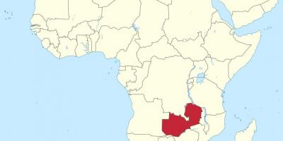 Carte de l'afrique montrant la Zambie