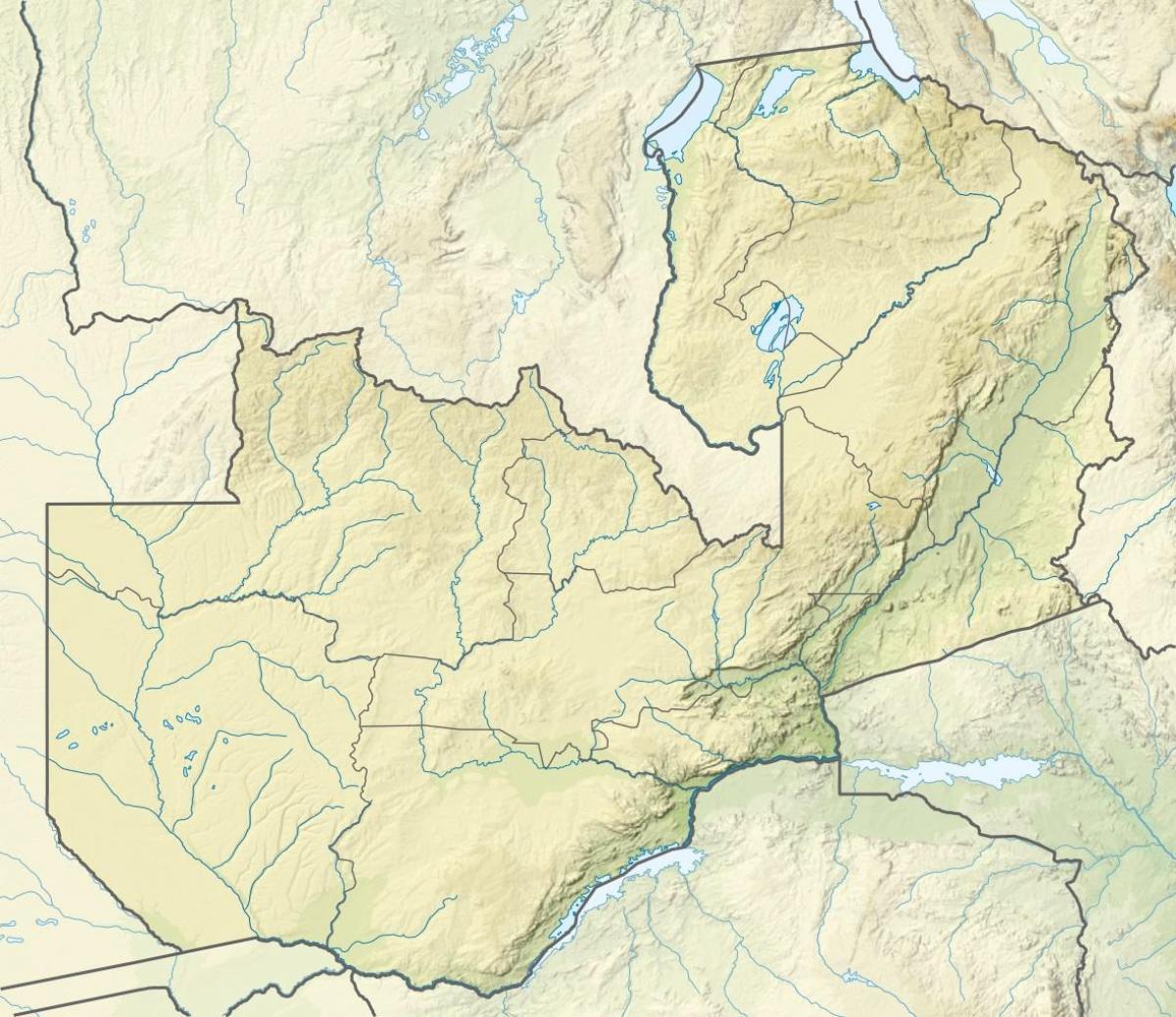 Carte de la Zambie rivière 
