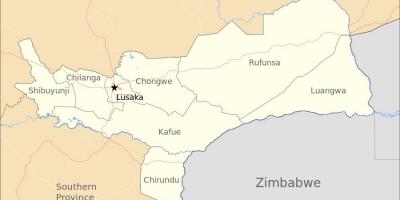 Carte de lusaka en Zambie